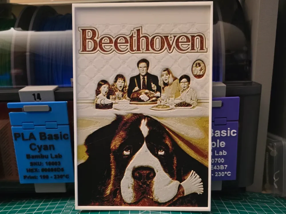 Beethoven Movie Poster - Hueforge Art by Lumpy3D HueForge model: Beethoven Movie Poster - Hueforge Art by Lumpy3D