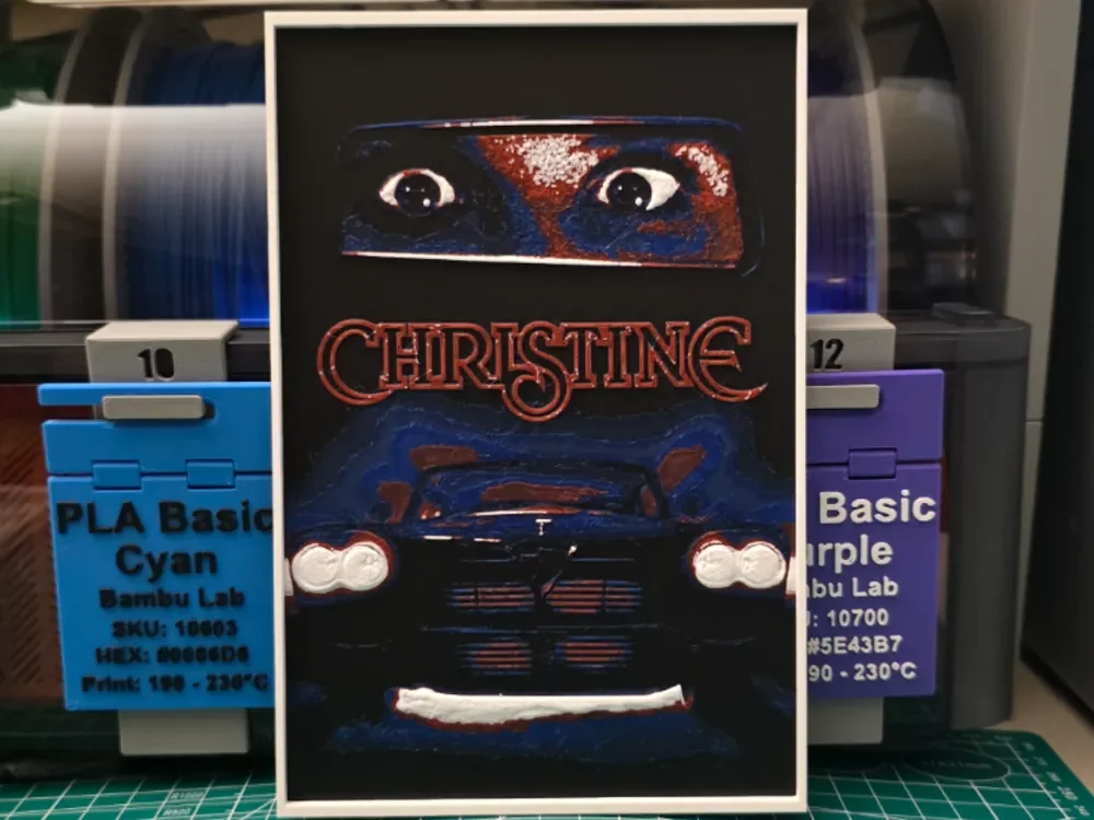 Christine Movie Poster - Hueforge Art by Lumpy3D HueForge model: Christine Movie Poster - Hueforge Art by Lumpy3D