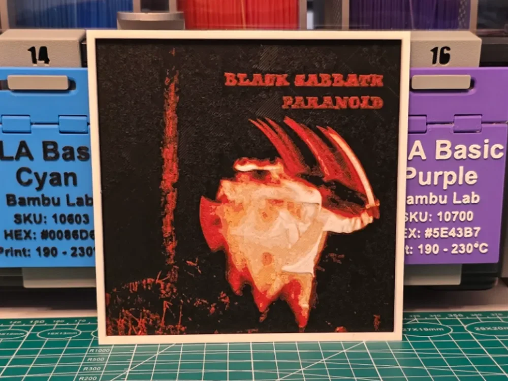 Black Sabbath "Paranoid" Album - Hueforge Art by Lumpy3D HueForge model: Black Sabbath "Paranoid" Album - Hueforge Art by Lumpy3D