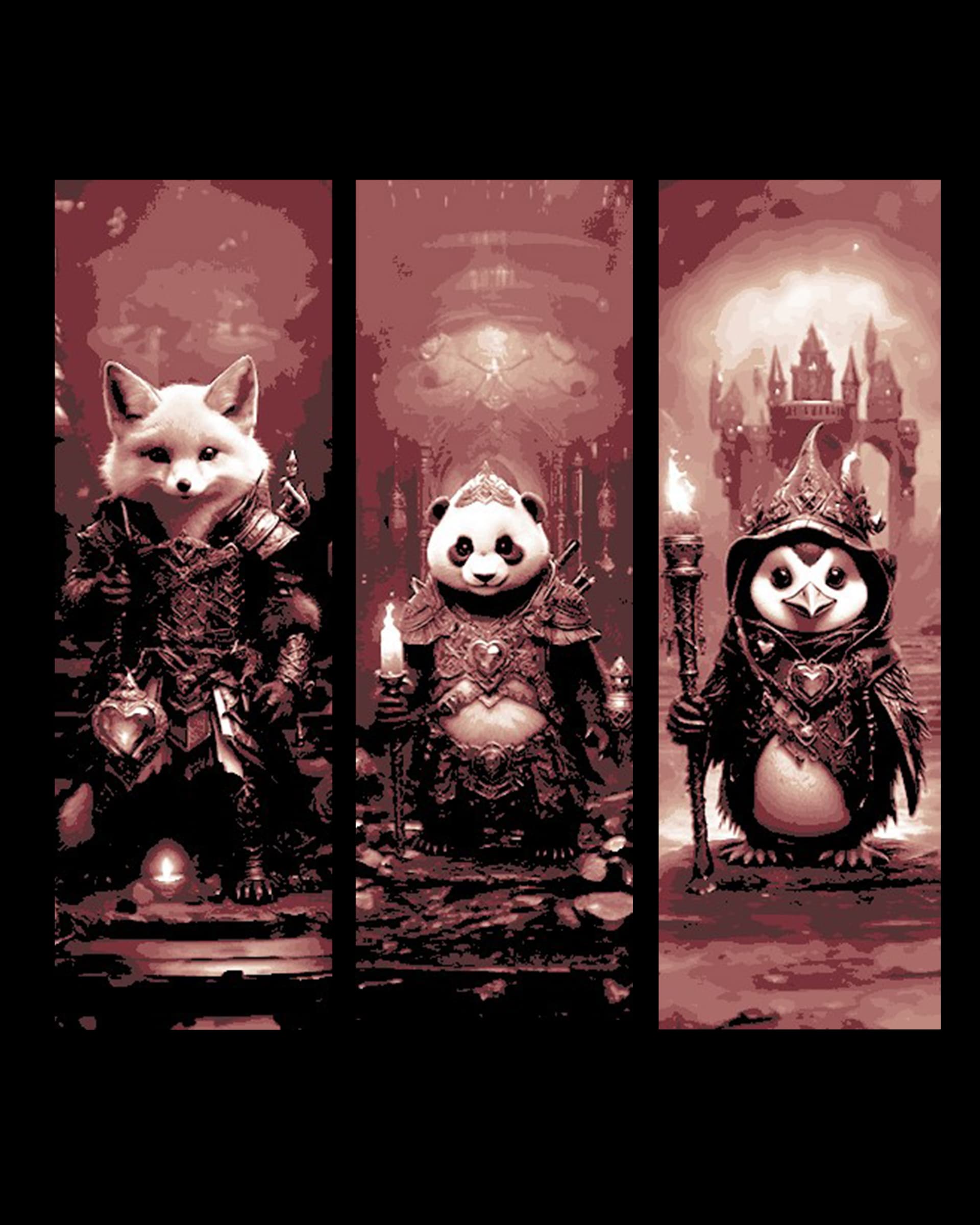 The Animal adventurers as the enter the Labyrinth - Set of Bookmarks by BooneCo3d HueForge model: The Animal adventurers as the enter the Labyrinth - Set of Bookmarks by BooneCo3d