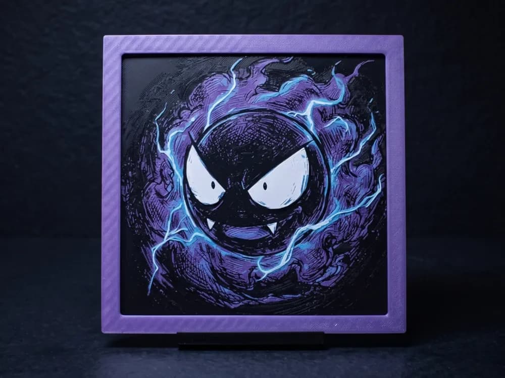 Gastly Gaze - Hueforge Wall Art by LED HueForge model: Gastly Gaze - Hueforge Wall Art by LED