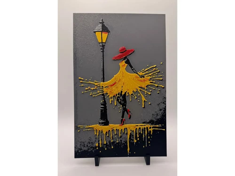Yellow Dancer HueForge Print by Thadius HueForge model: Yellow Dancer HueForge Print by Thadius