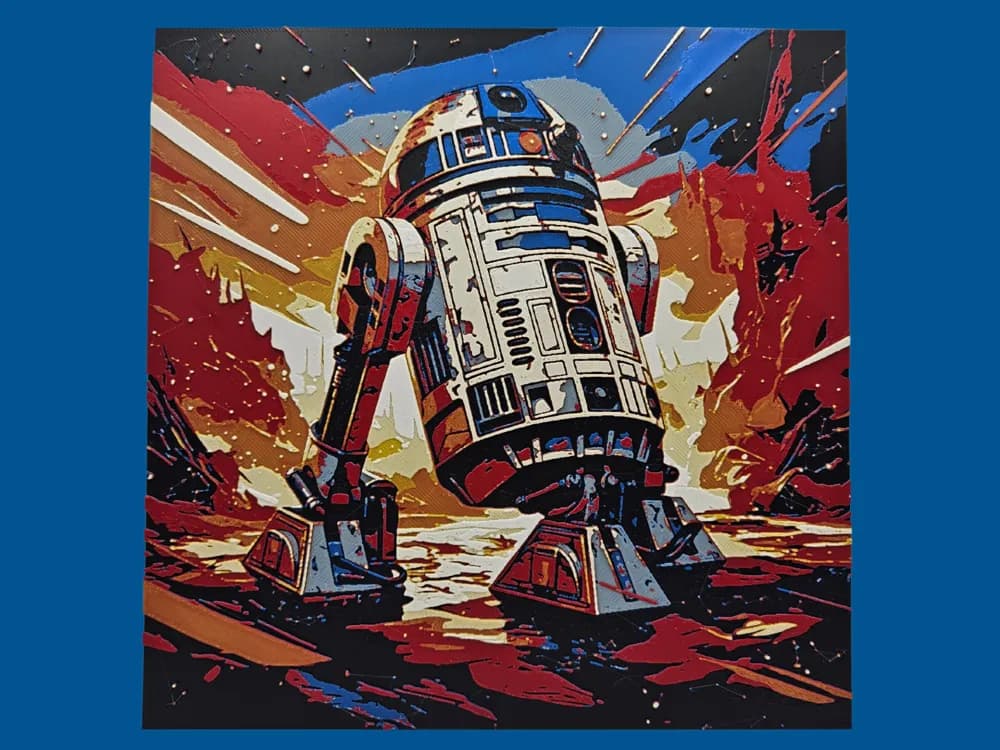 HueForge model: R2D2 (Star Wars hueforge) by BusyKikiBee