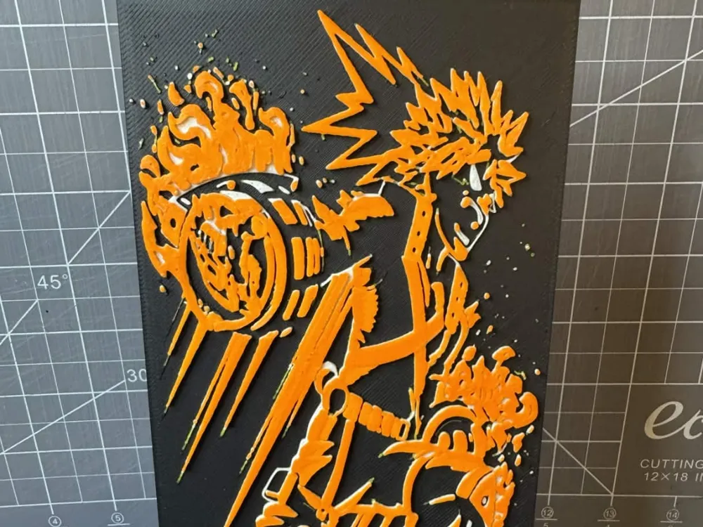 4x8 Hueforge of Bakugo From My Hero Academia by SBC Creations HueForge model: 4x8 Hueforge of Bakugo From My Hero Academia by SBC Creations