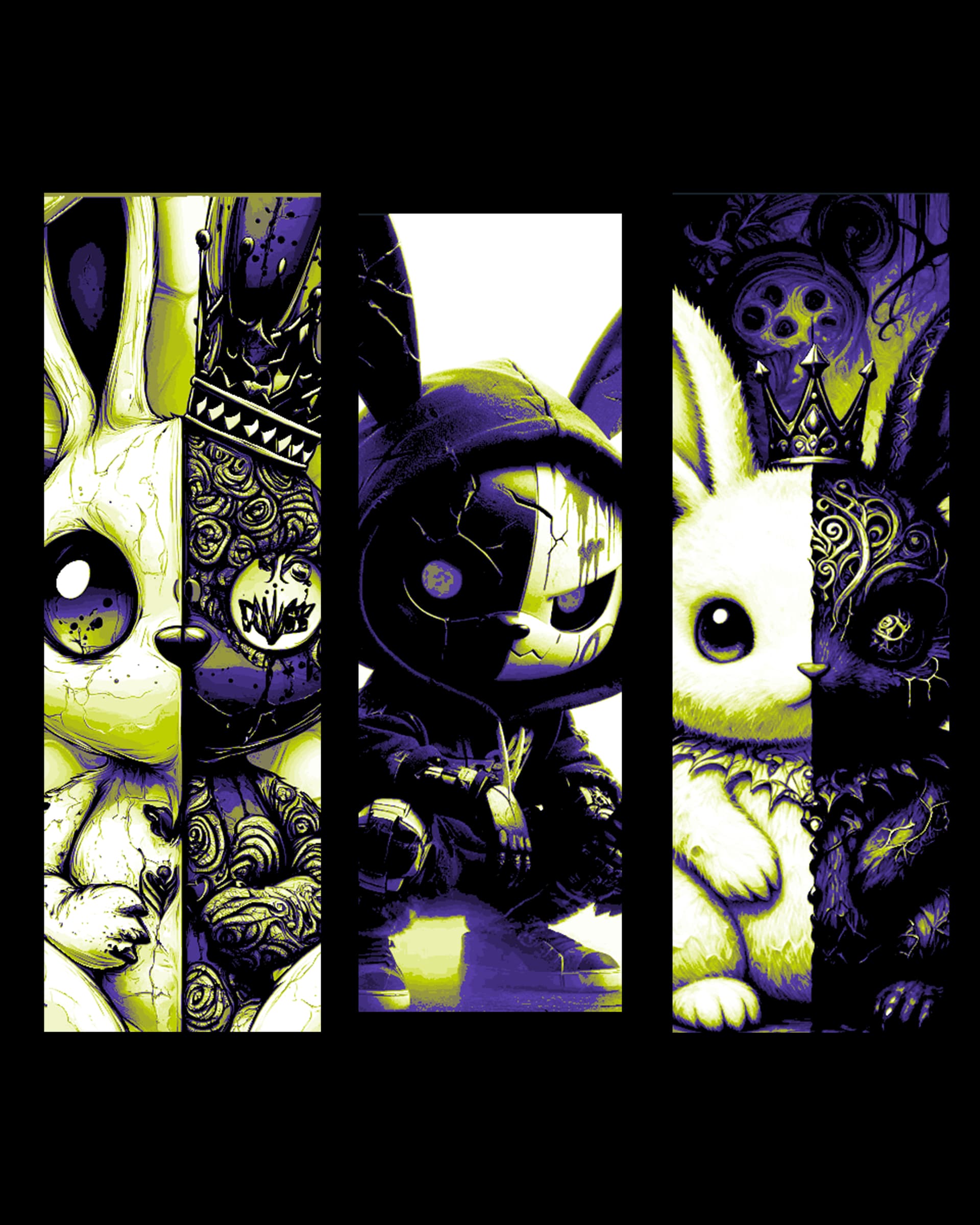 Half good and half bad - half light and half dark - Rabbit splits the difference - Set of bookmarks by BooneCo3d HueForge model: Half good and half bad - half light and half dark - Rabbit splits the difference - Set of bookmarks by BooneCo3d