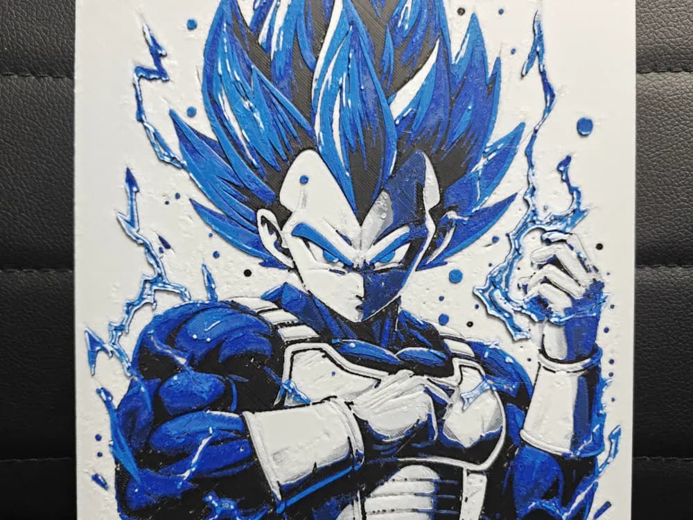 HueForge model: Vegeta SSJ Blue by TheHueforgeLady