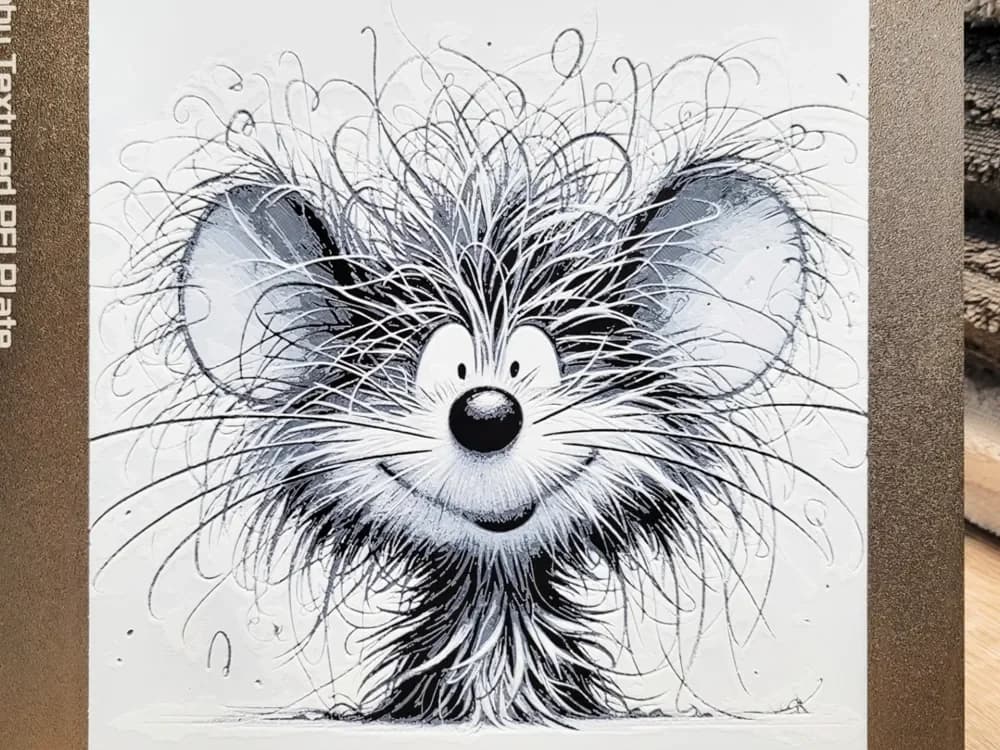 HueForge model: Funny Little Mouse - Black White -Hueforge 200x200 by Vincent111