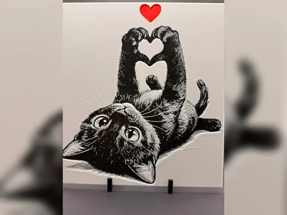 Love You This Much Cat HueForge Print by Thadius HueForge model: Love You This Much Cat HueForge Print by Thadius