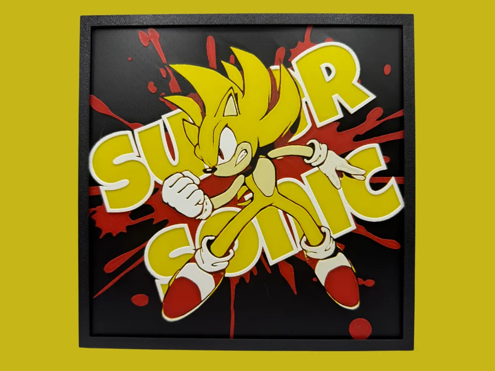 Super Sonic the Hedgehog by Canadian Gamer HueForge model: Super Sonic the Hedgehog by Canadian Gamer