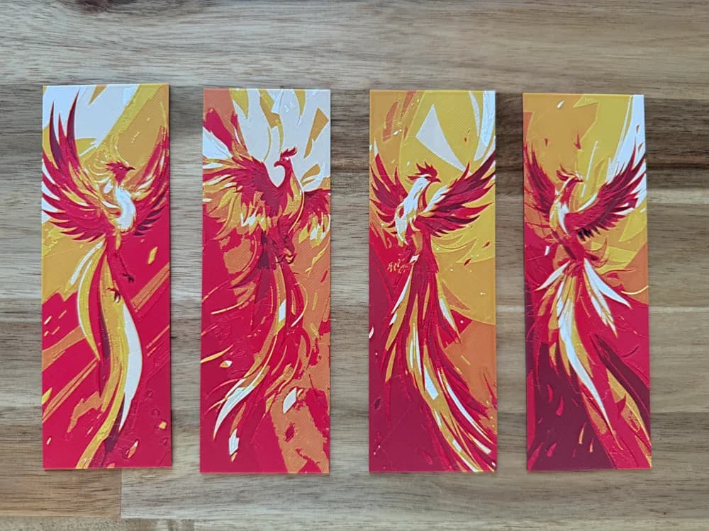 Bookmark - Phoenix Set #1 by Canadian Gamer HueForge model: Bookmark - Phoenix Set #1 by Canadian Gamer