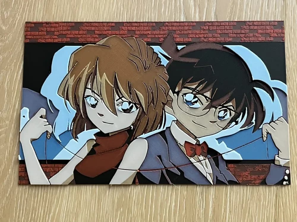 HueForge model: Haibara and Conan by FantasyZ