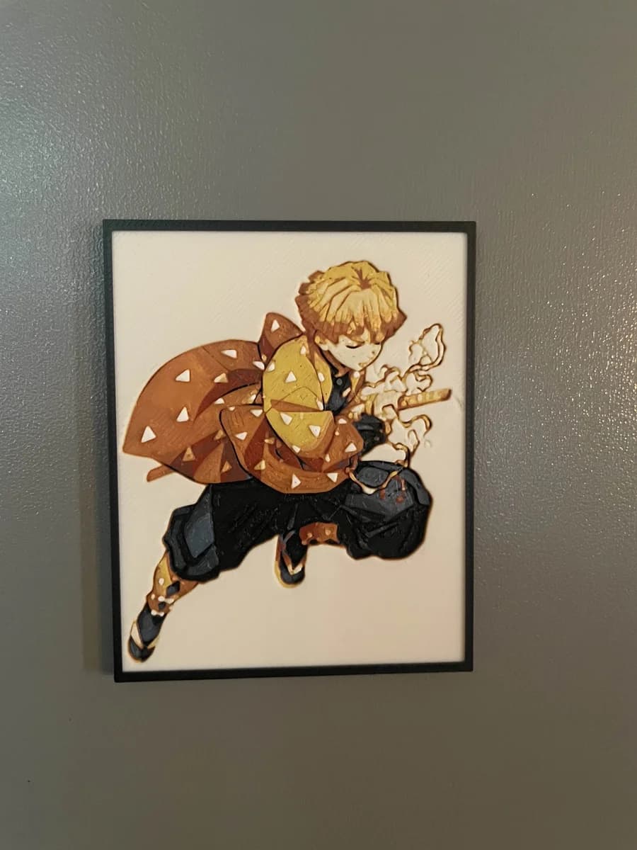 Mini Zenitsu by Cloudy Nostalgia HueForge model: Mini Zenitsu by Cloudy Nostalgia