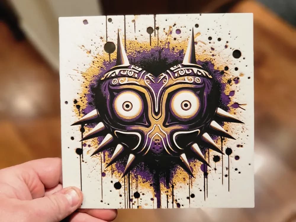 Graffiti Majoras Mask Hueforge by 3Ree Printing HueForge model: Graffiti Majoras Mask Hueforge by 3Ree Printing