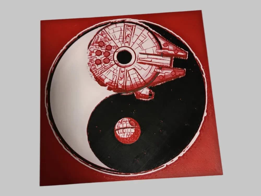 Star Wars jin-jang millennium falcon hueforge by 3DNesy HueForge model: Star Wars jin-jang millennium falcon hueforge by 3DNesy