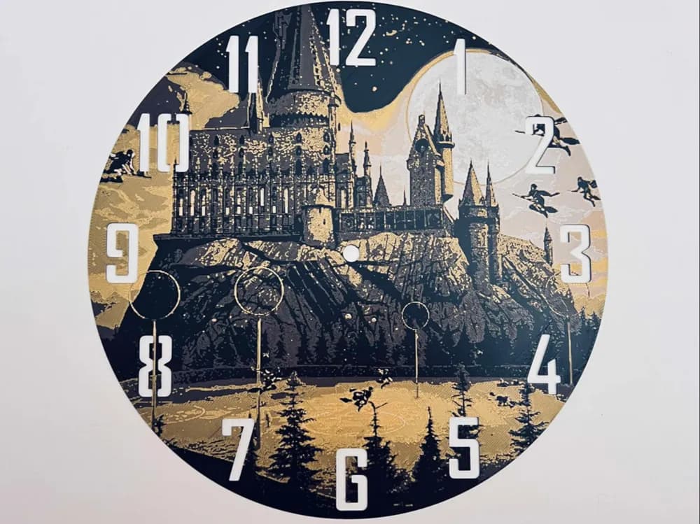 HueForge model: Customizable Clock - Harry Potter, Quidditch Night by 3djd