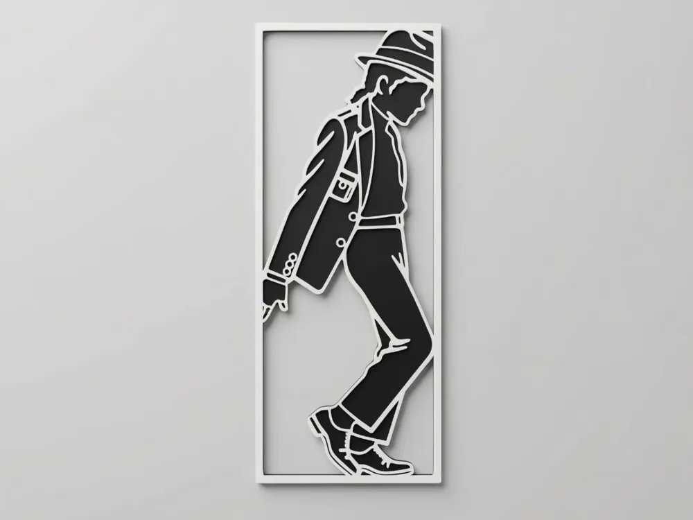 Michael Jackson Iconic Silhouette Bookmark by Welsh Maker HueForge model: Michael Jackson Iconic Silhouette Bookmark by Welsh Maker
