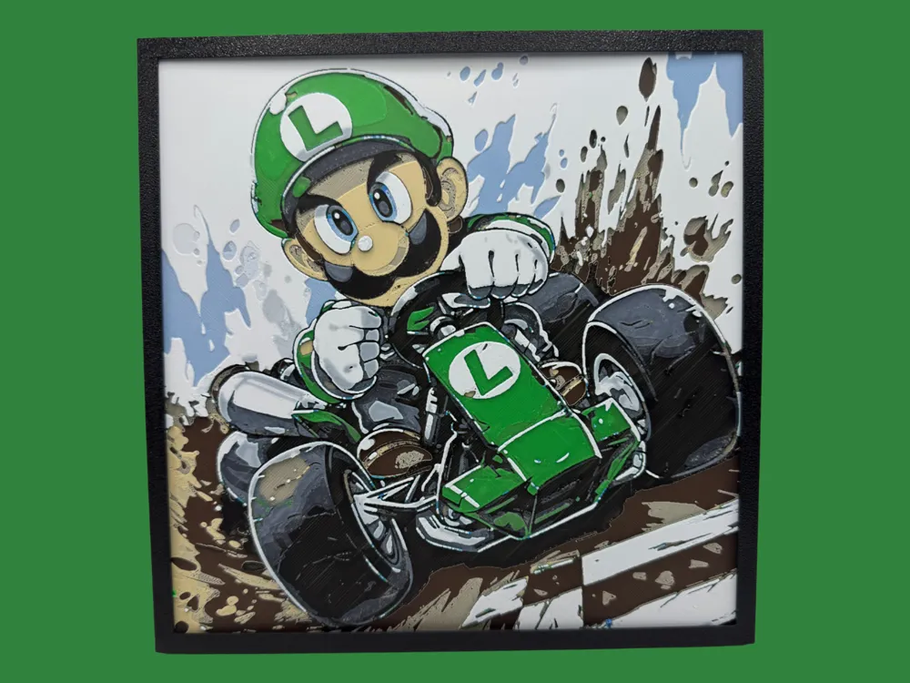 Luigi - Mario Kart by Canadian Gamer HueForge model: Luigi - Mario Kart by Canadian Gamer
