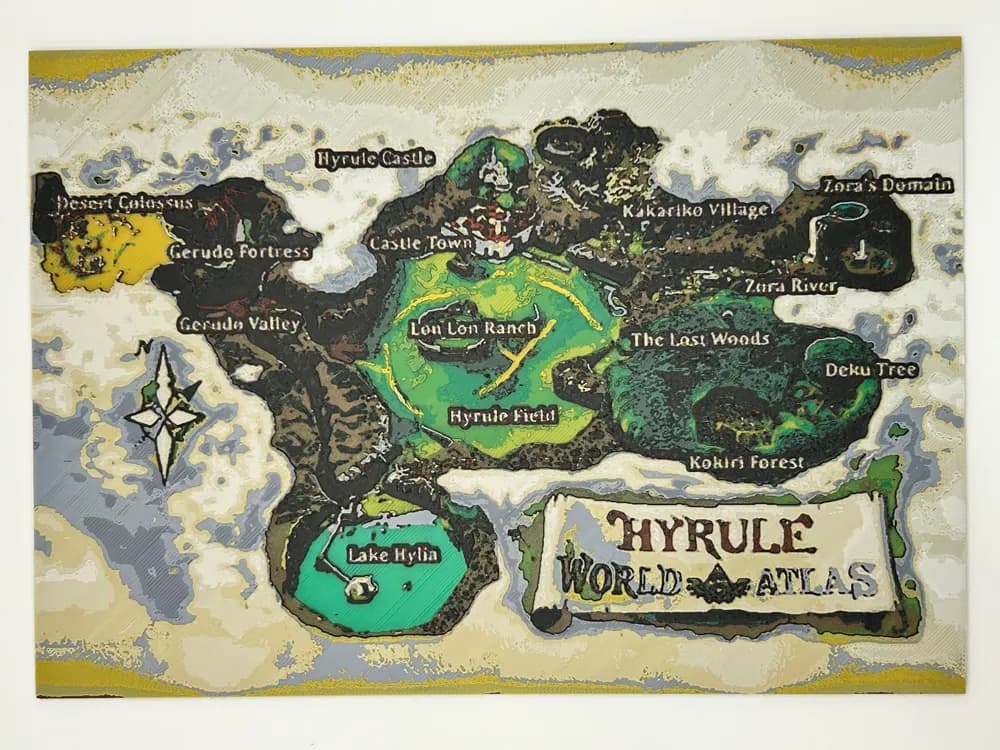 Ocarina of Time World Map HueForge by CreativeDestructions HueForge model: Ocarina of Time World Map HueForge by CreativeDestructions