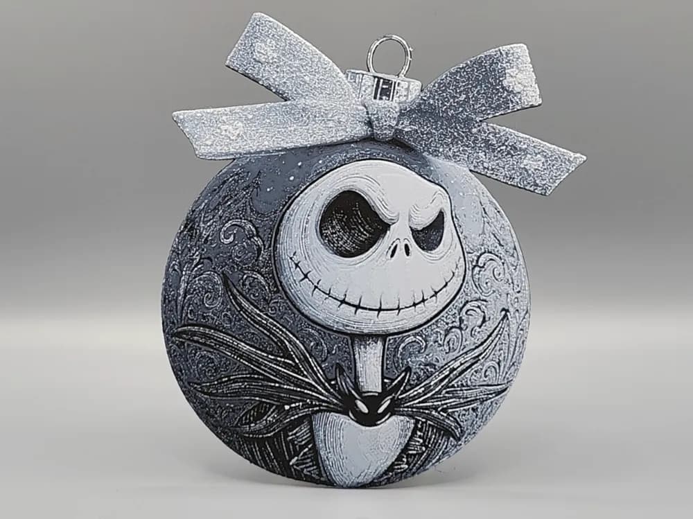Jack Skellington Christmas Decoration Ornament 2 by Sarge HueForge model: Jack Skellington Christmas Decoration Ornament 2 by Sarge