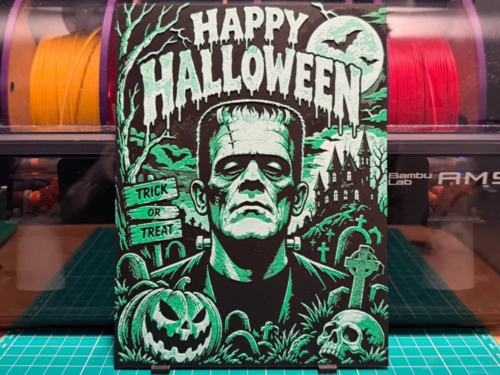 Frankenstein Poster by liv_3d HueForge model: Frankenstein Poster by liv_3d