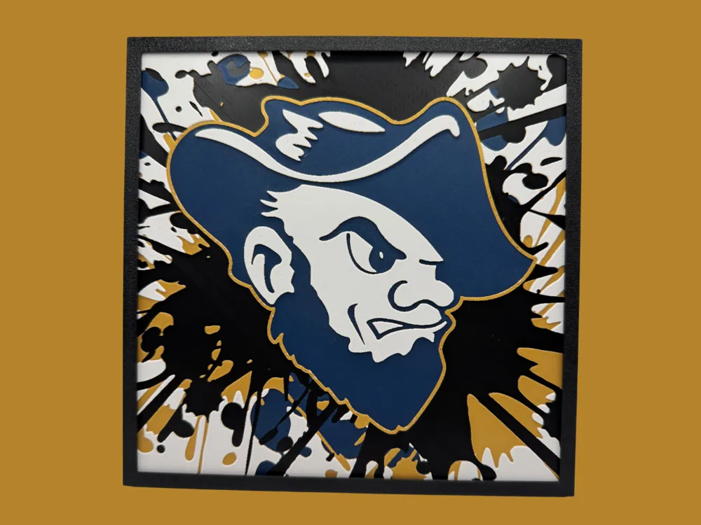 Hardrocker - South Dakota Mines Football by Canadian Gamer HueForge model: Hardrocker - South Dakota Mines Football by Canadian Gamer