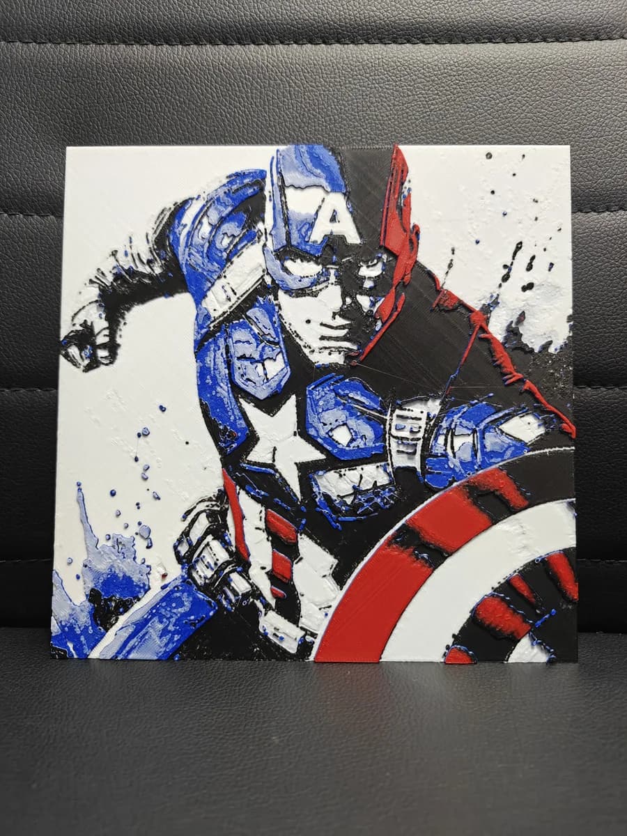 HueForge model: Captain America by TheHueforgeLady