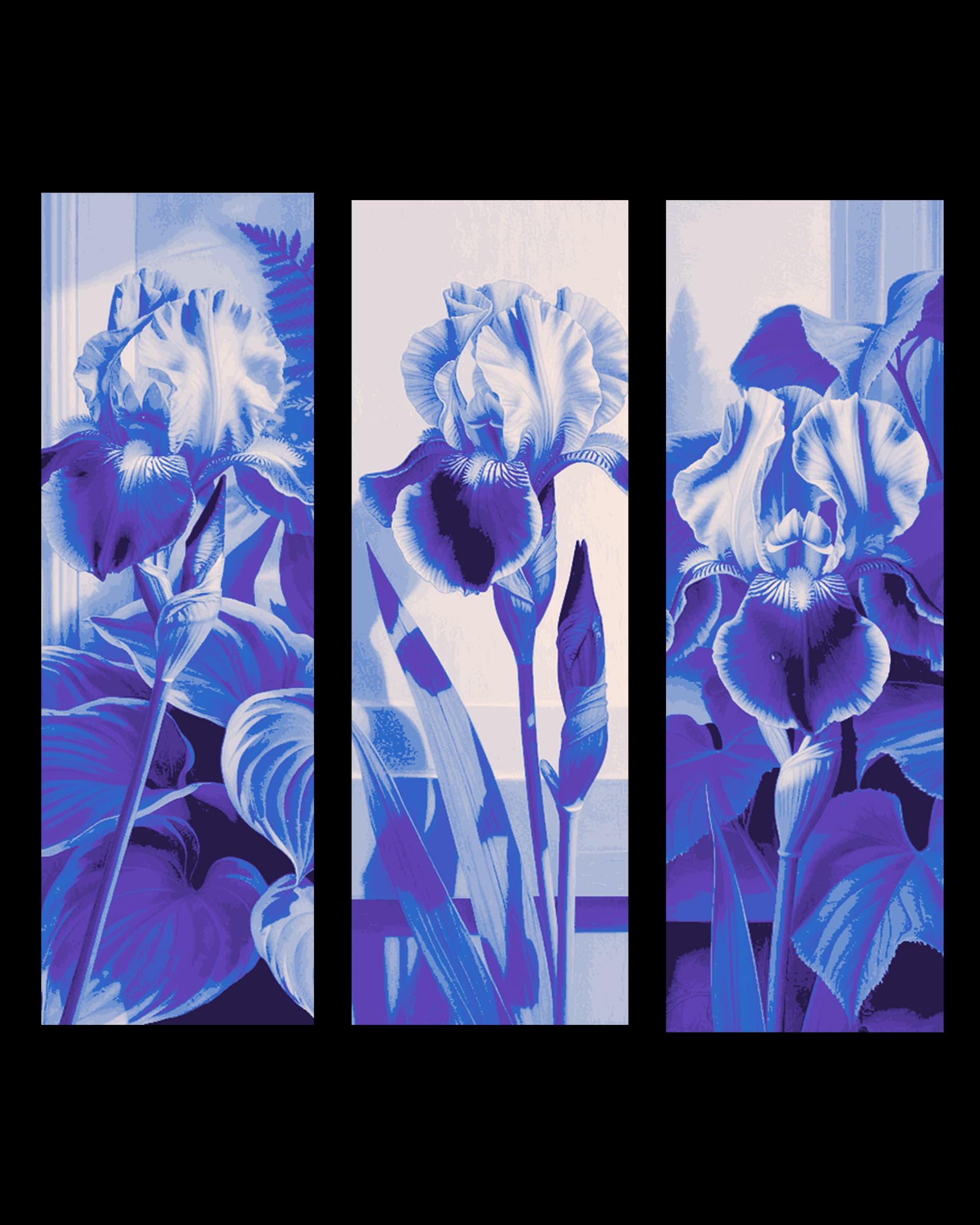 Artistic display of a purple Iris - Set of bookmarks by BooneCo3d HueForge model: Artistic display of a purple Iris - Set of bookmarks by BooneCo3d