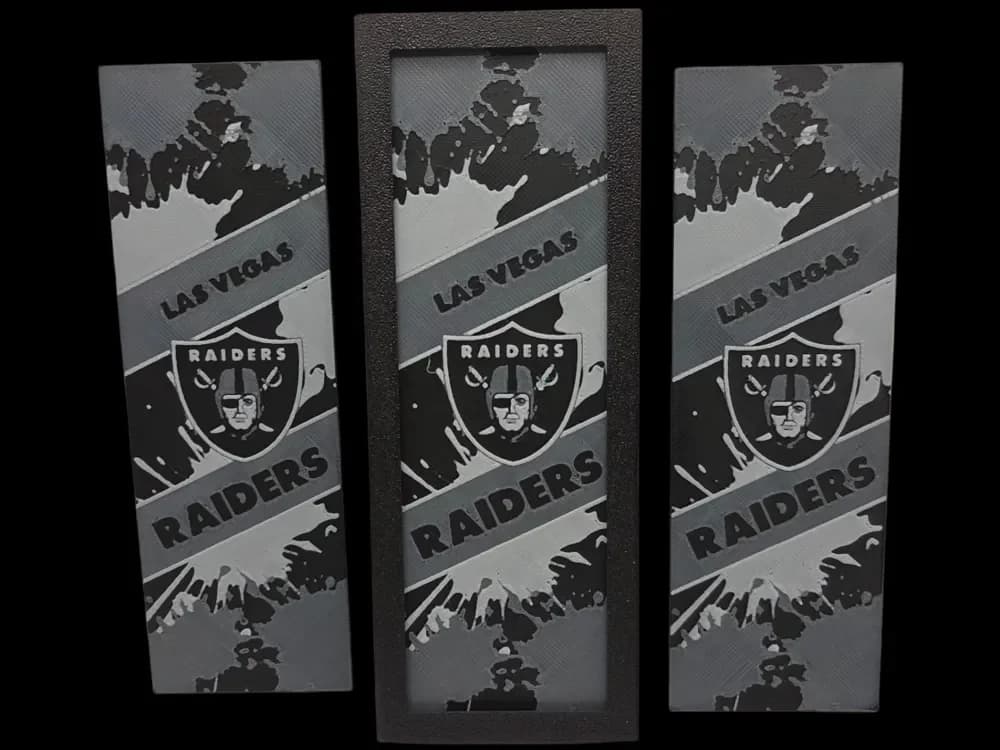 Las Vegas Raiders 50mm x 150mm Bookmark by MythicHue's HueForge model: Las Vegas Raiders 50mm x 150mm Bookmark by MythicHue's