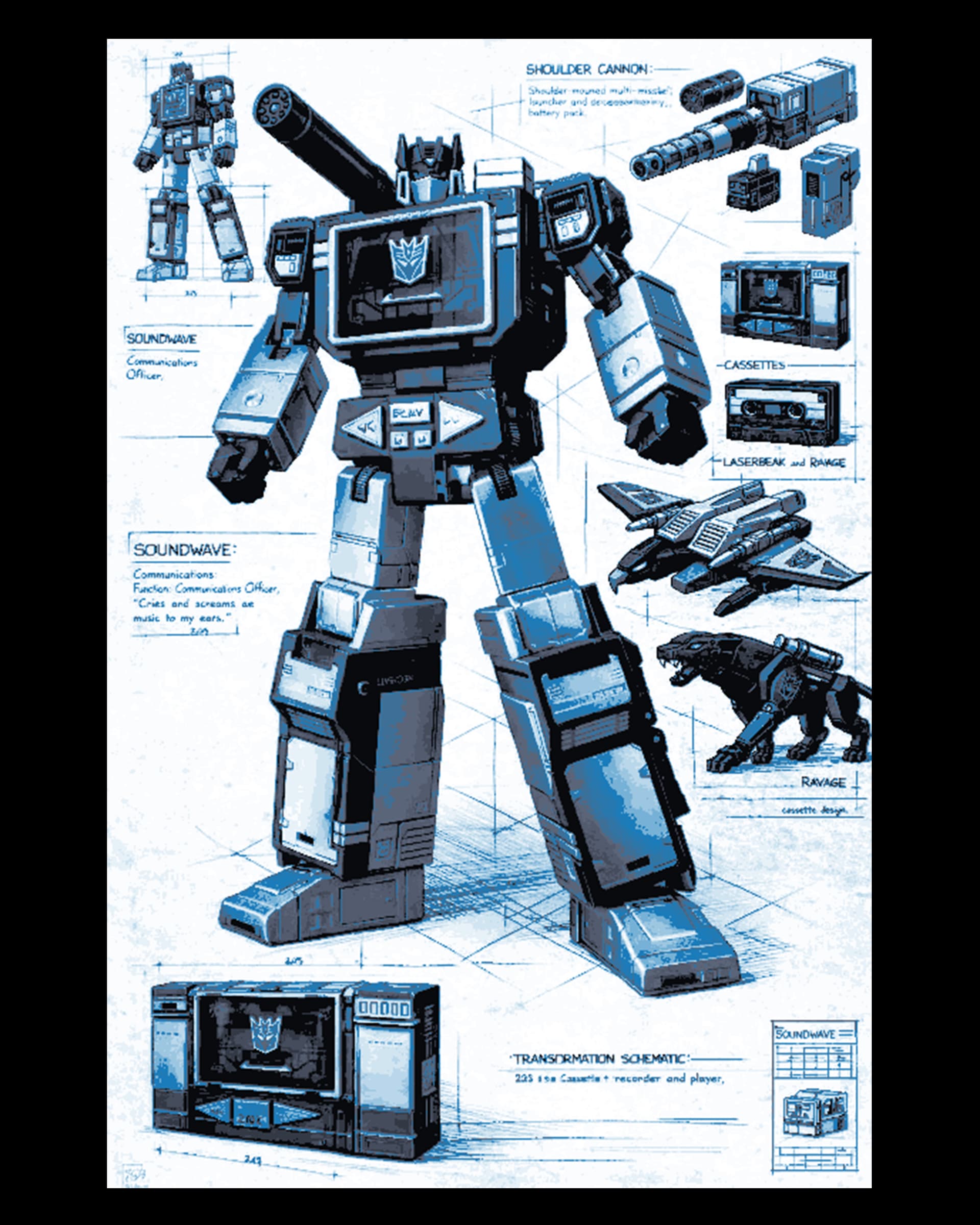 Fanart blueprint of Transformer Soundwave and his different modes - Hueforge art Fanart blueprint of Transformer Soundwave and his different modes - Hueforge art