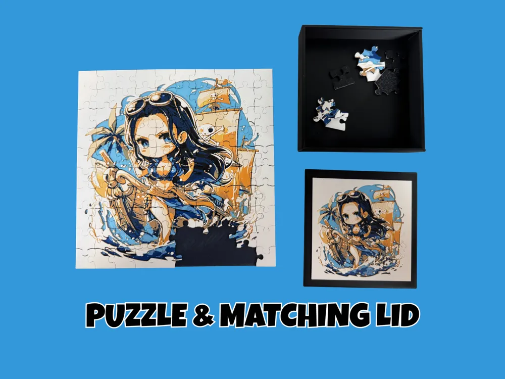 HueForge model: Nico Robin - One Piece - Puzzle and Matching Lid - Puzzle by Canadian Gamer