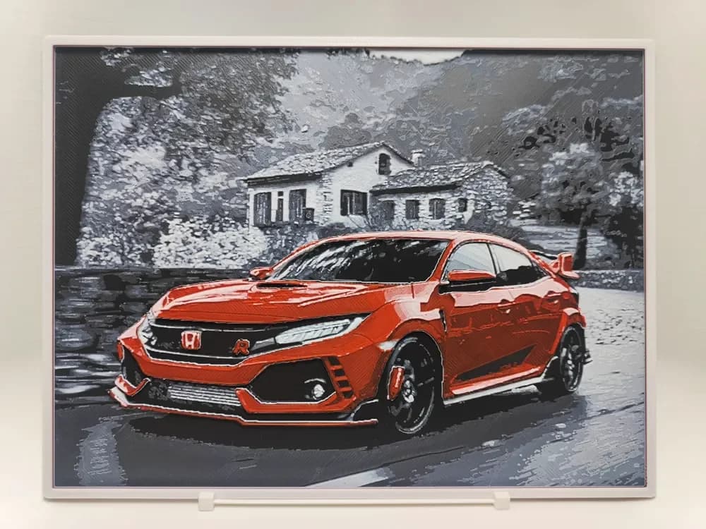 Honda Civic Type R - Hueforge by BeaN HueForge model: Honda Civic Type R - Hueforge by BeaN