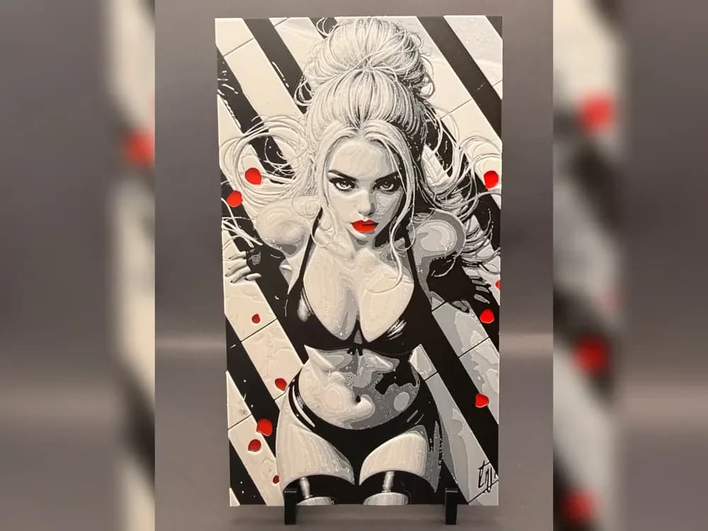Scarlet Pin-Up Portrait Hueforge Print by Thadius HueForge model: Scarlet Pin-Up Portrait Hueforge Print by Thadius