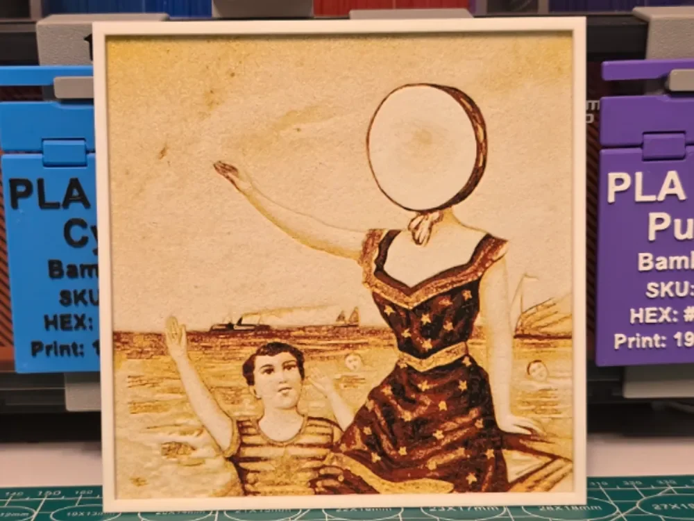 Neutral Milk Hotel "In the Aeroplane Over the Sea" by Lumpy3D HueForge model: Neutral Milk Hotel "In the Aeroplane Over the Sea" by Lumpy3D