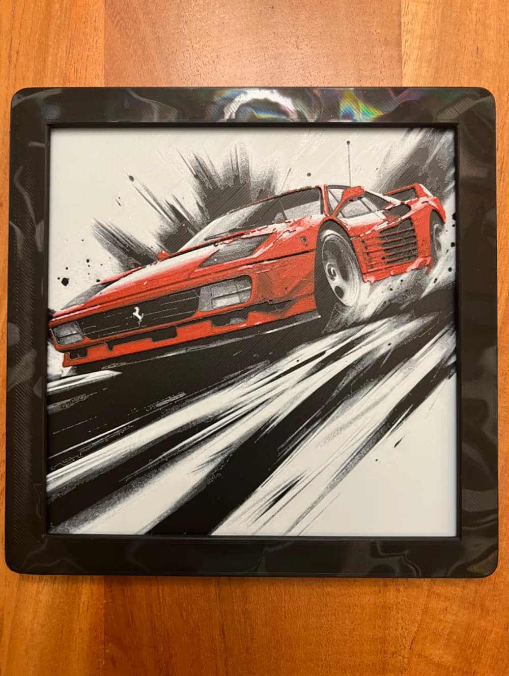 Ferrari Testarossa by JustBe 3D Printing HueForge model: Ferrari Testarossa by JustBe 3D Printing