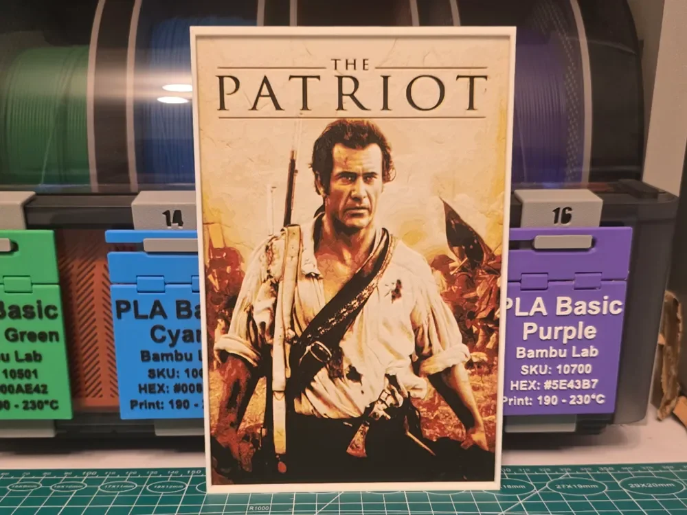 The Patriot Movie Poster - Hueforge Art by Lumpy3D HueForge model: The Patriot Movie Poster - Hueforge Art by Lumpy3D