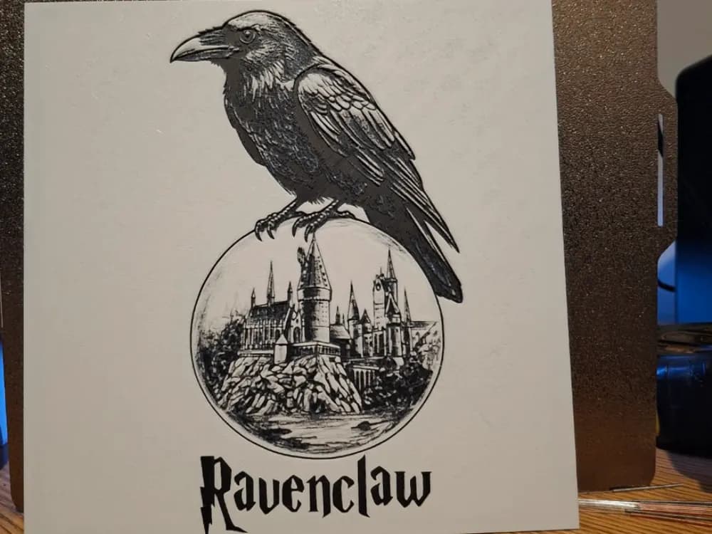 Ravenclaw and Hogwarts by 3dGlow HueForge model: Ravenclaw and Hogwarts by 3dGlow