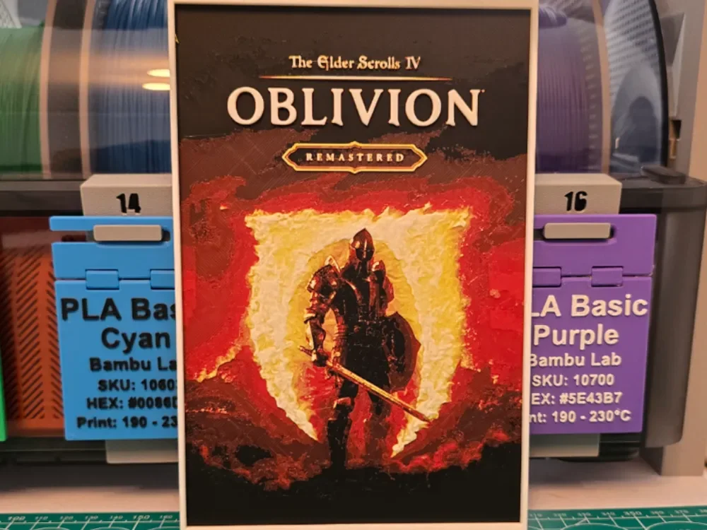 The Elder Scrolls IV: Oblivion Remastered Poster by Lumpy3D HueForge model: The Elder Scrolls IV: Oblivion Remastered Poster by Lumpy3D