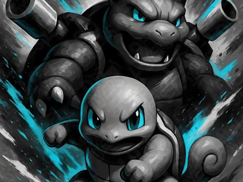 Squirtle & Blastoise Evolution Hueforge Squirtle & Blastoise Evolution Hueforge
