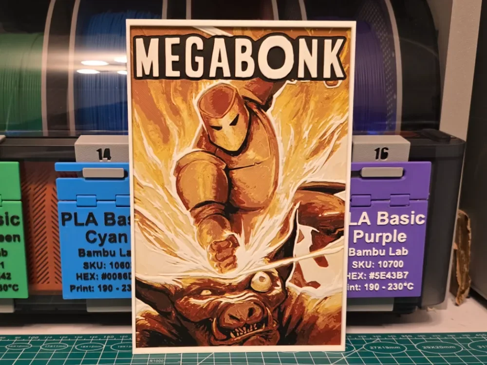 Megabonk Game Poster - Hueforge Art by Lumpy3D HueForge model: Megabonk Game Poster - Hueforge Art by Lumpy3D