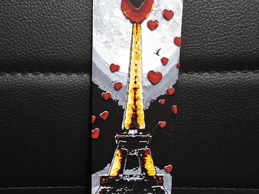 Eiffel tower Paris Love bookmark by TheHueforgeLady HueForge model: Eiffel tower Paris Love bookmark by TheHueforgeLady