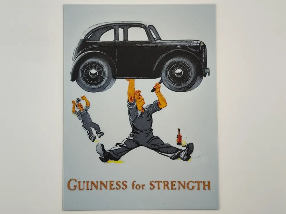 Vintage Guinness advertising poster 11 - Hueforge by Altf4-Formation HueForge model: Vintage Guinness advertising poster 11 - Hueforge by Altf4-Formation