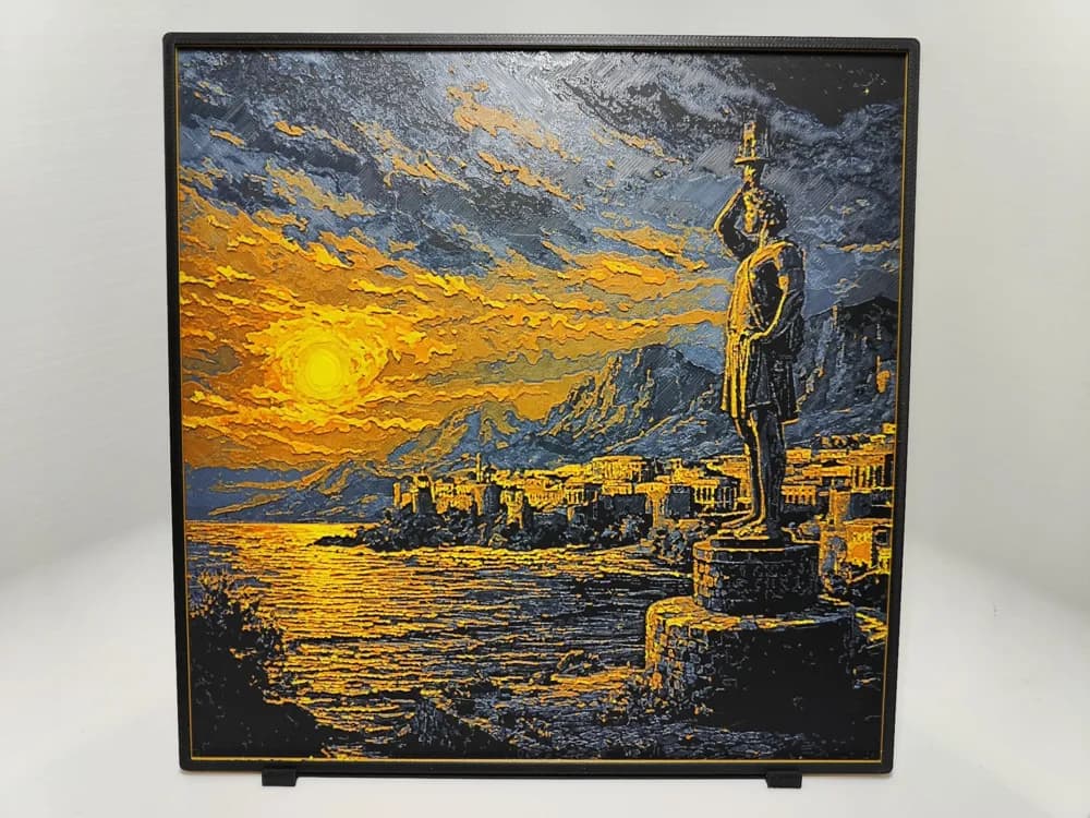 Colossus of Rhodes Sunset - Hueforge by BeaN HueForge model: Colossus of Rhodes Sunset - Hueforge by BeaN