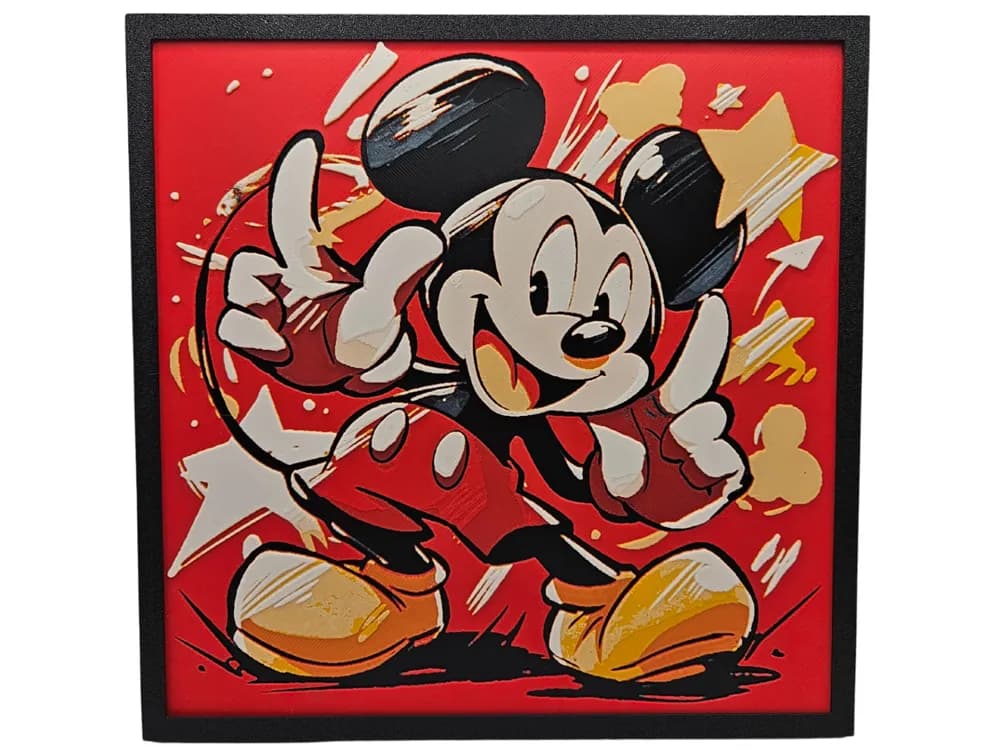 Mickey Mouse (Red) by BusyKikiBee HueForge model: Mickey Mouse (Red) by BusyKikiBee