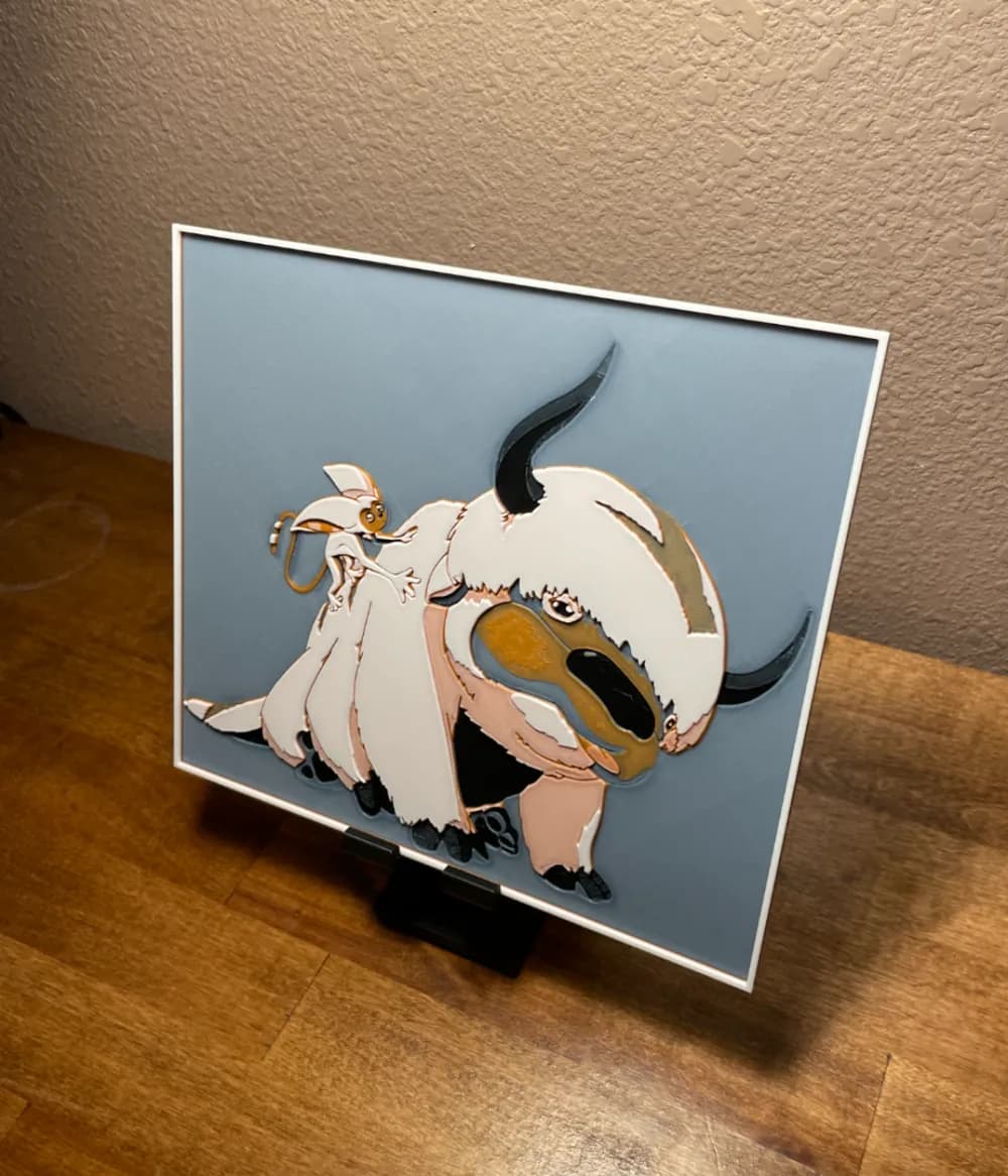 HueForge model: Hueforge - Avatar - Appa and Momo by Cloudy Nostalgia