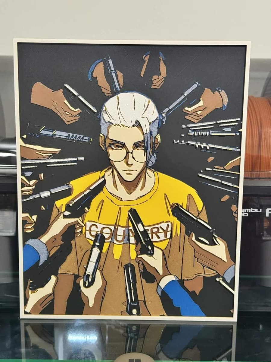 Sakamoto Target by Strata Prints HueForge model: Sakamoto Target by Strata Prints