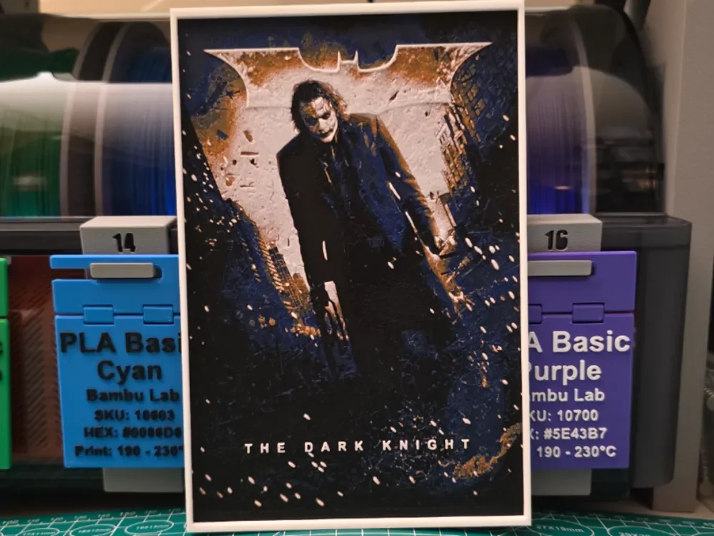 HueForge model: The Dark Knight Movie Poster V2 - Hueforge Art by Lumpy3D