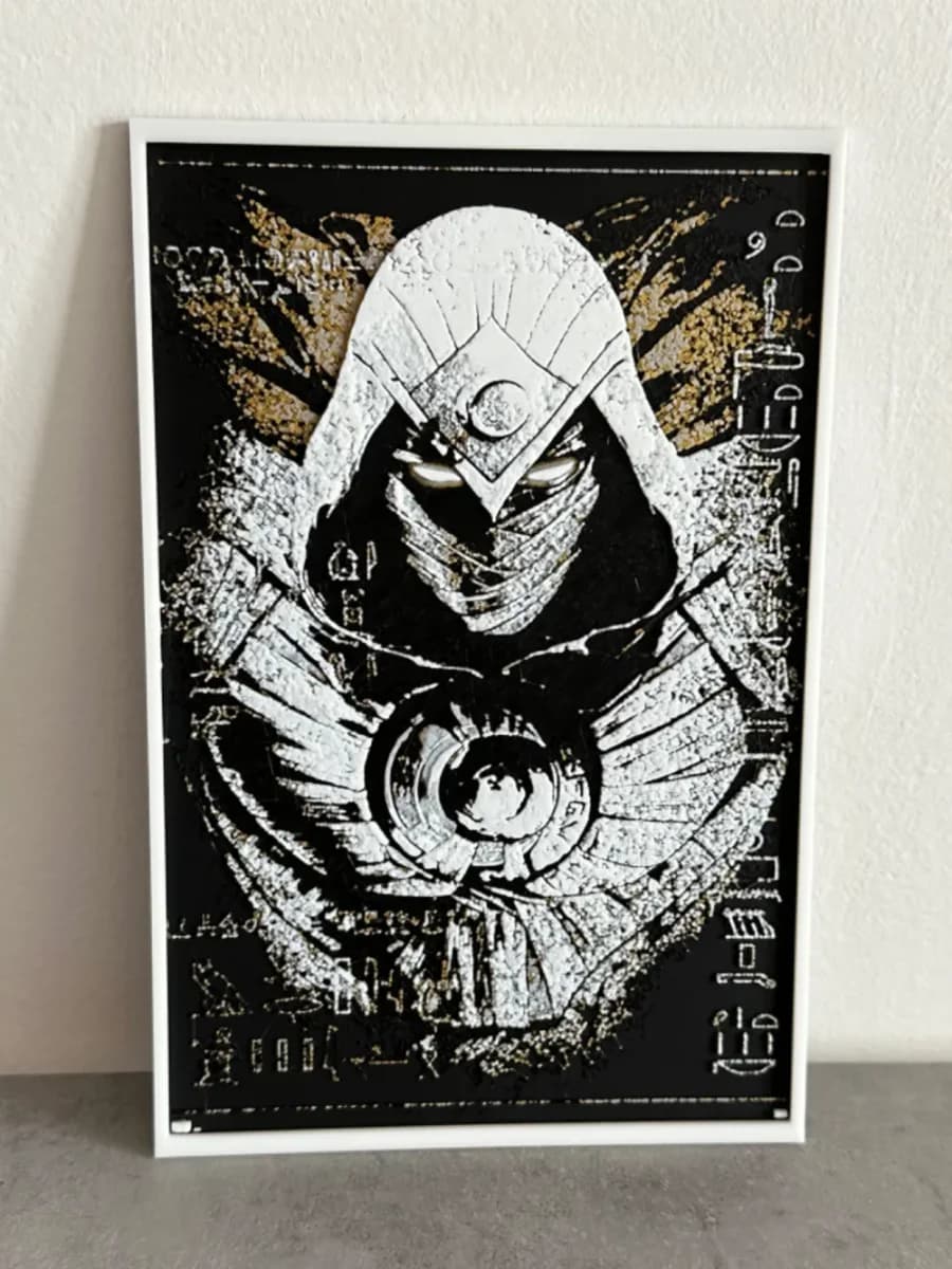 FRAMED MOON KNIGHT MARVEL HUEFORGE FAST PRINT by Giamma933 HueForge model: FRAMED MOON KNIGHT MARVEL HUEFORGE FAST PRINT by Giamma933