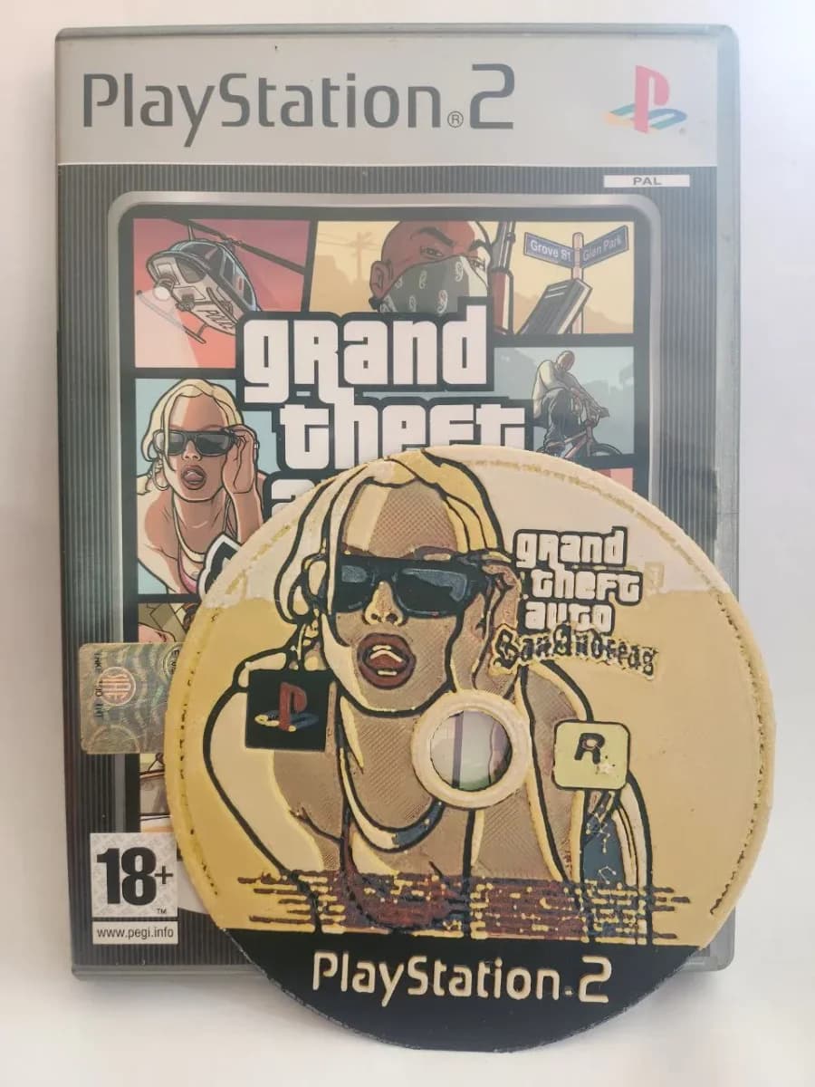 Grand Theft Auto San Andreas - PlayStation 2 Disc - HueForge Grand Theft Auto San Andreas - PlayStation 2 Disc - HueForge