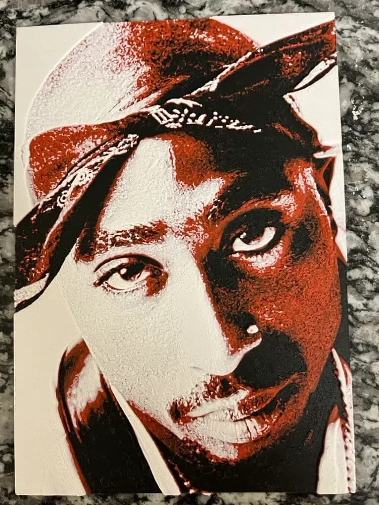 Tupac, includes A1 mini (HueForge) by Houston713Texan HueForge model: Tupac, includes A1 mini (HueForge) by Houston713Texan