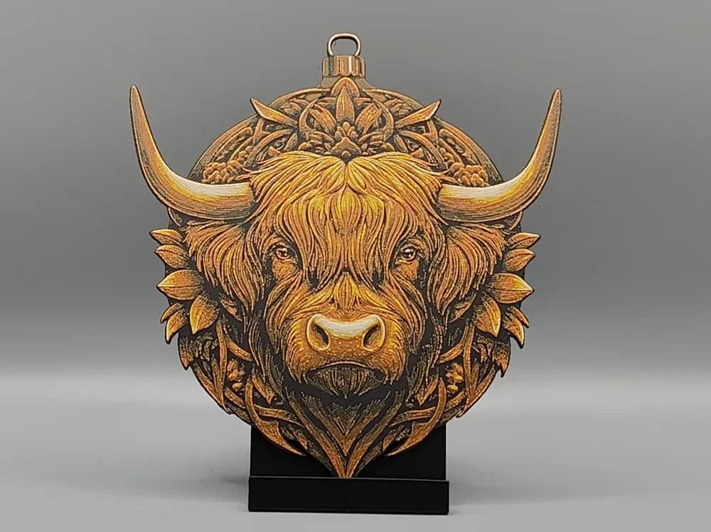Highland Cow Christmas Ornament Decoration Colour Highland Cow Christmas Ornament Decoration Colour